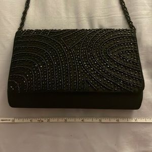 Black beaded formal purse